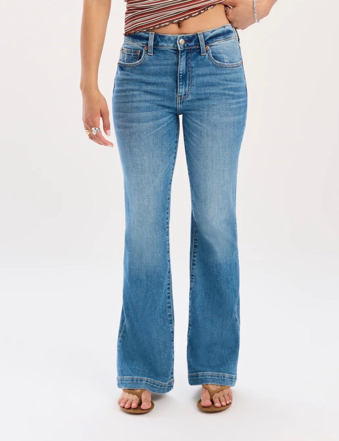 Heart Breaker Mid Rise Flare-Text Me