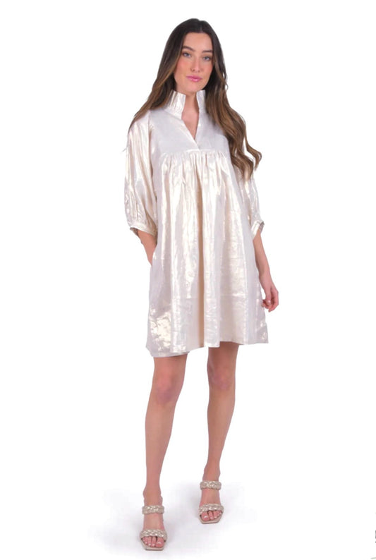 Stella Dress - White Gold