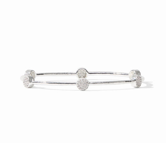 Milano Luxe Bangle - Silver Pave Cubic Zirconia