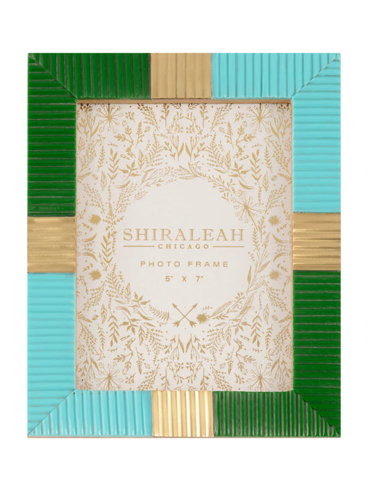 Viva 5X7 Mosaic Stripes Picture Frame-Blue & Green