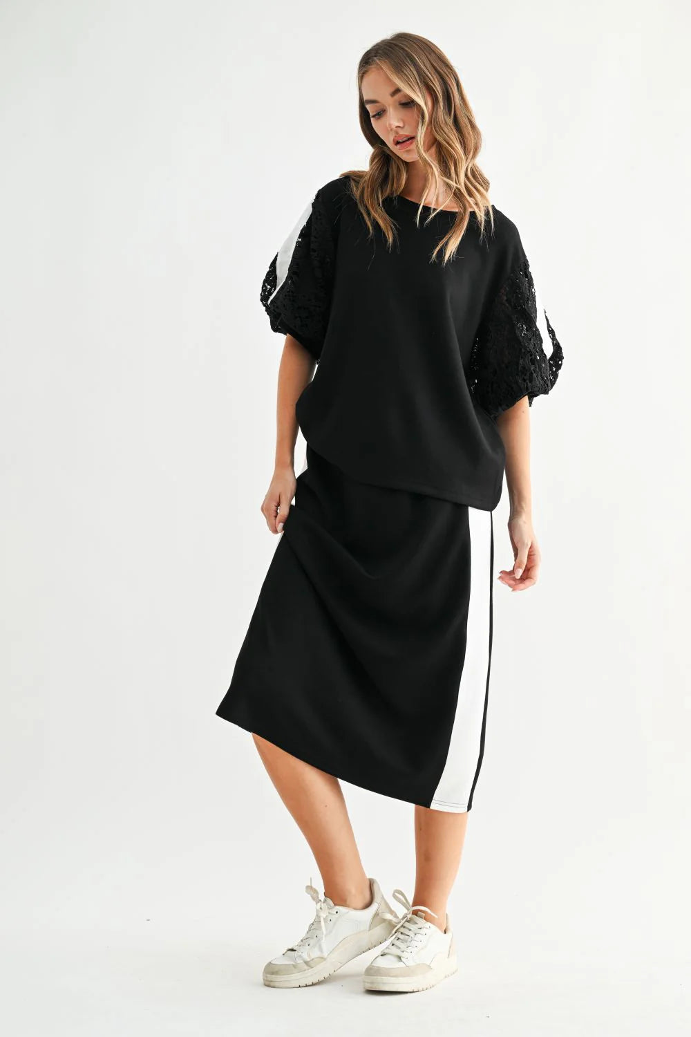 Jayla Skirt-Black/White