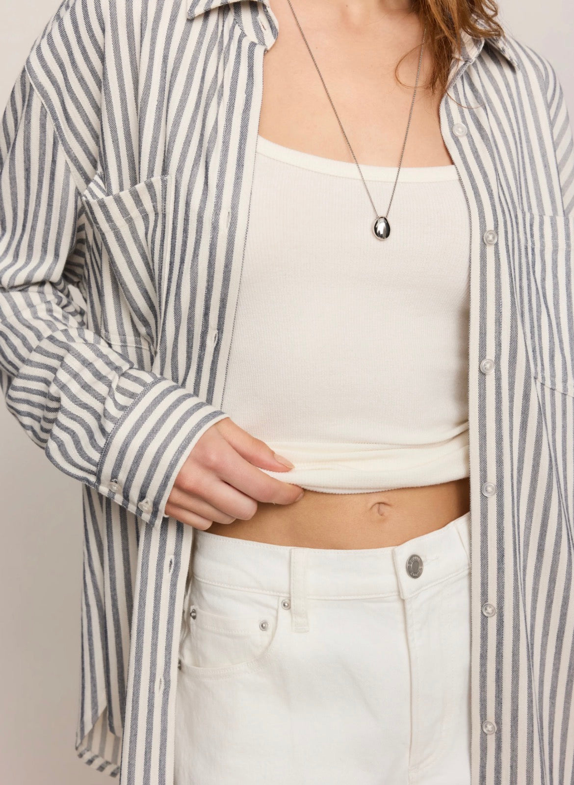 Reese Button Up Stripe Top