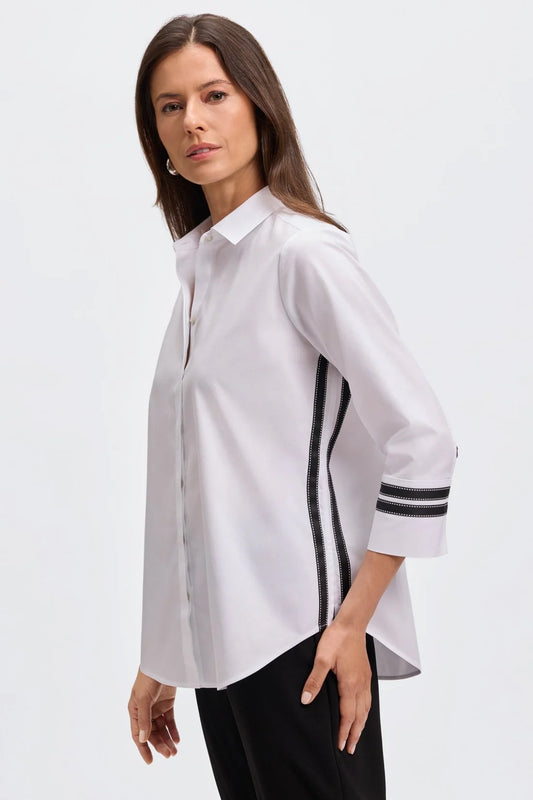 Brooke 3/4 Sleeve Shirt-White