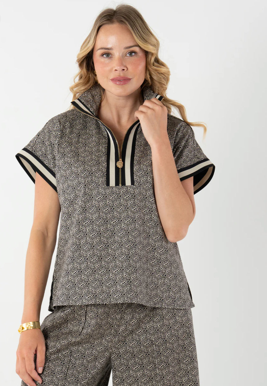 Poppy Pullover-Black Tonal Monogram