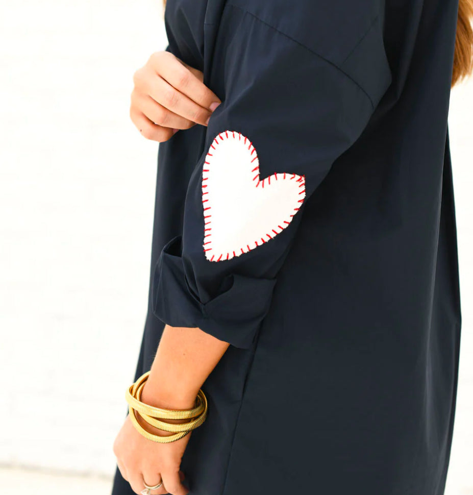 Preppy Dress Heart Elbow Top