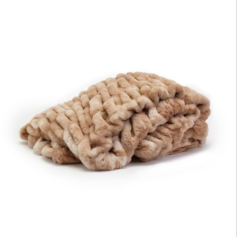 Marbled Faux Fur Throw
