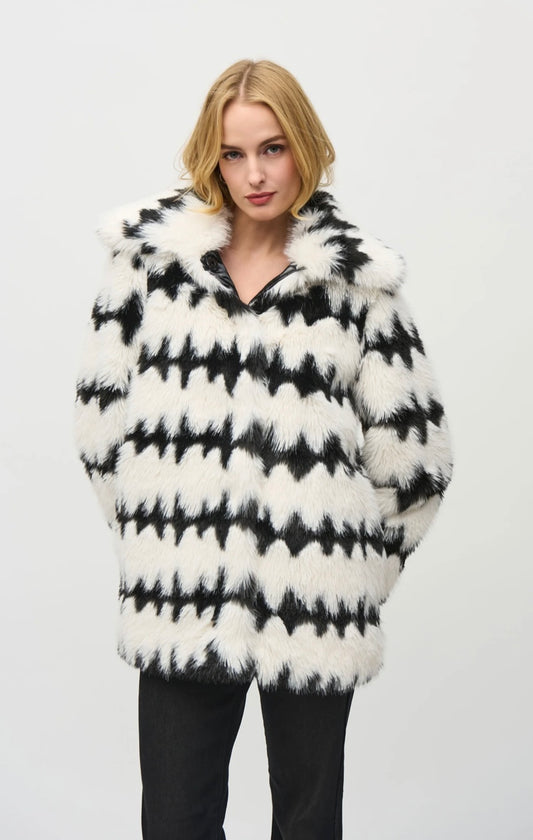 Joseph Ribkoff Reversible Faux Fur Coat