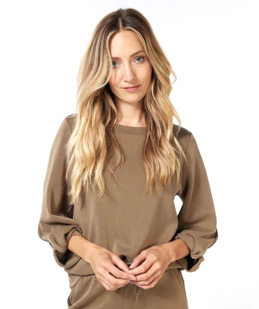 Twist Sleeve Sweater - Green