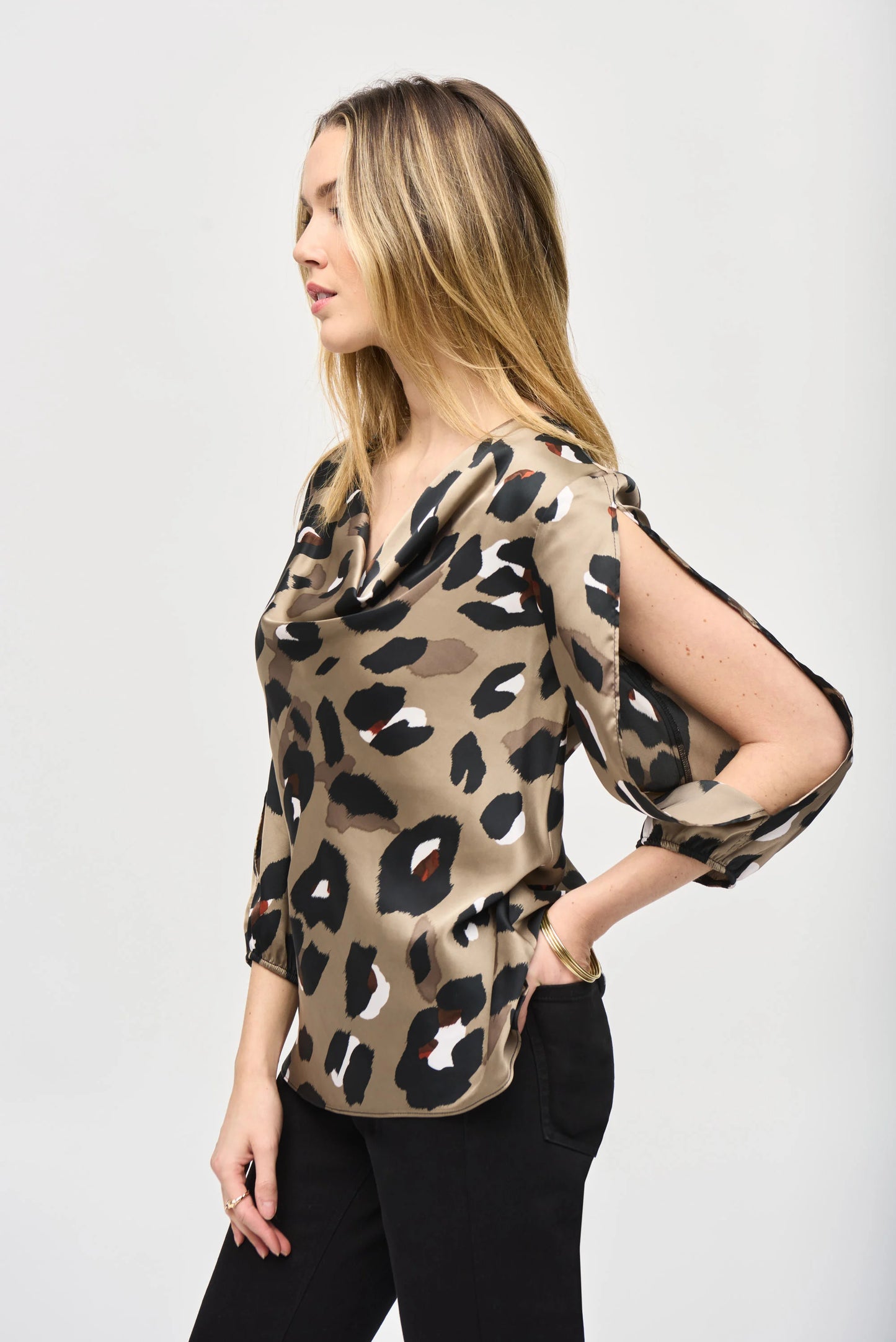 Satin Animal Print Top