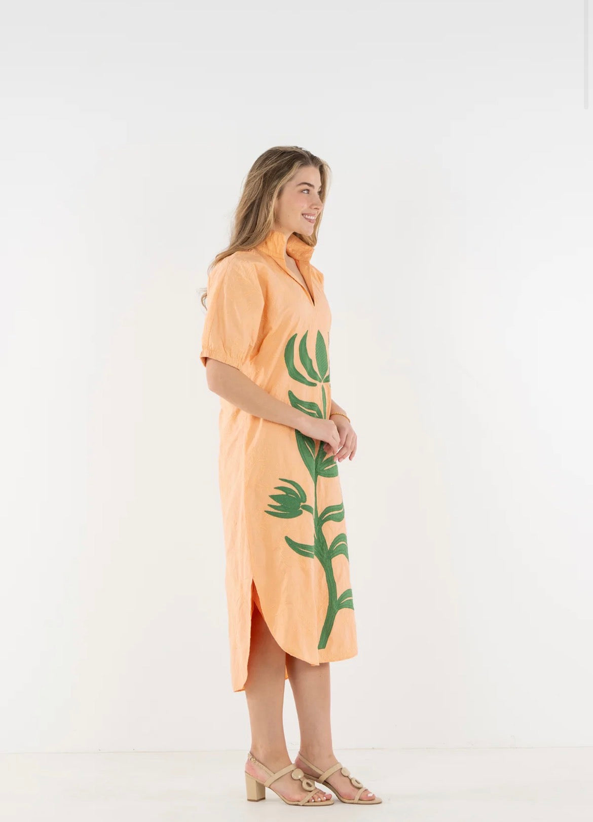 Poppy Caftan Dress- Peach Chai