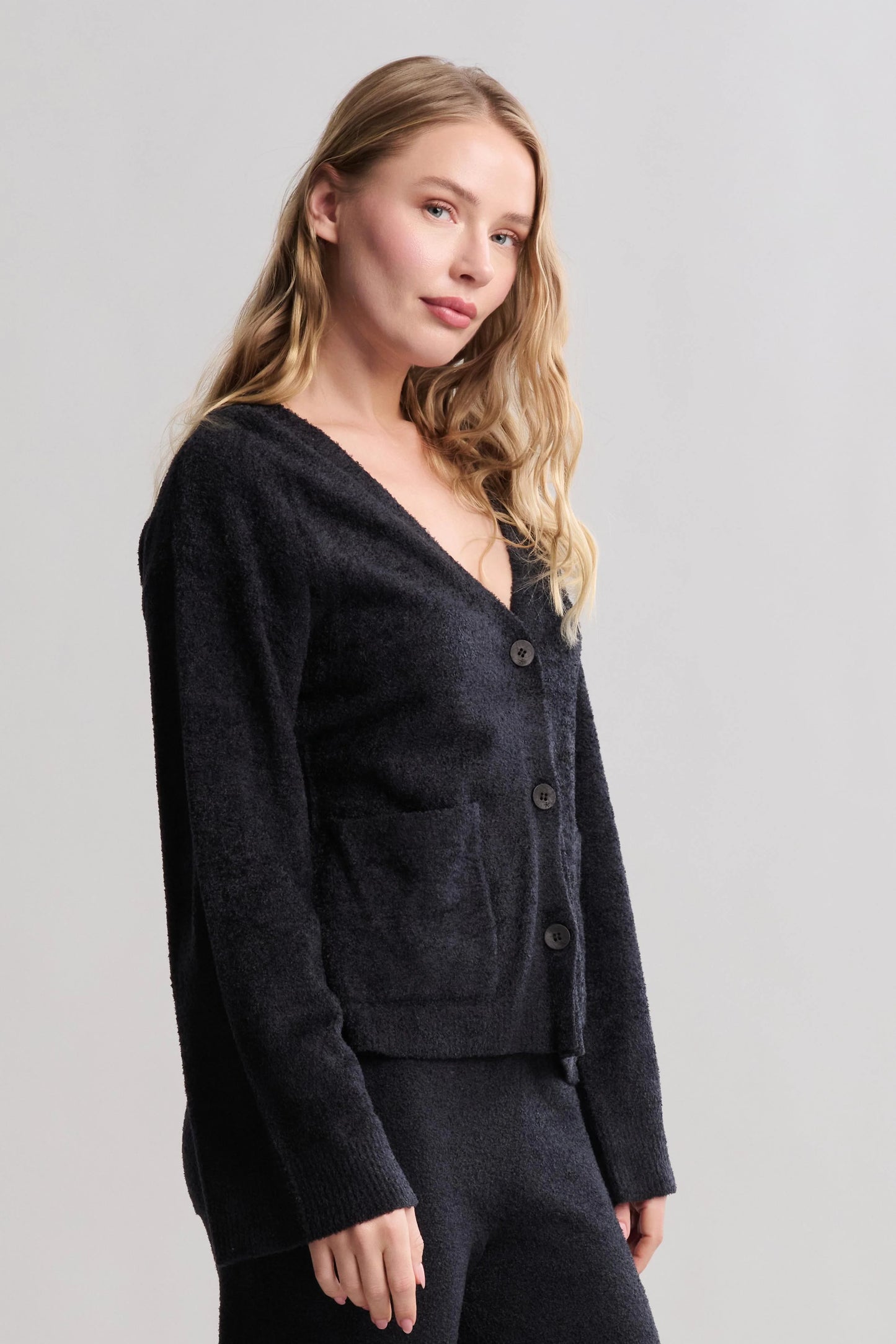 CozyChic Wide Sleeve Button Front Cardigan