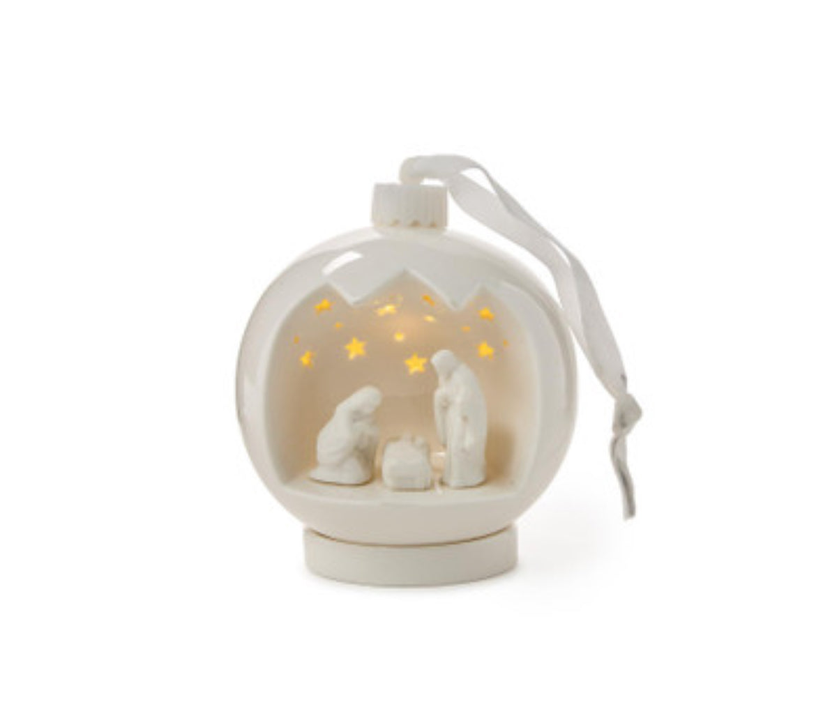 Light Up Porcelain Nativity Ornament