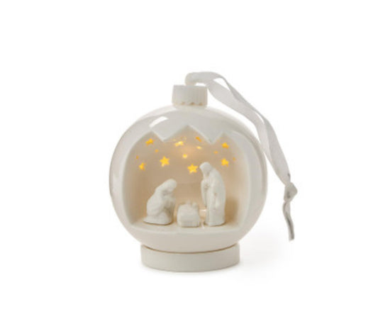 Light Up Porcelain Nativity Ornament