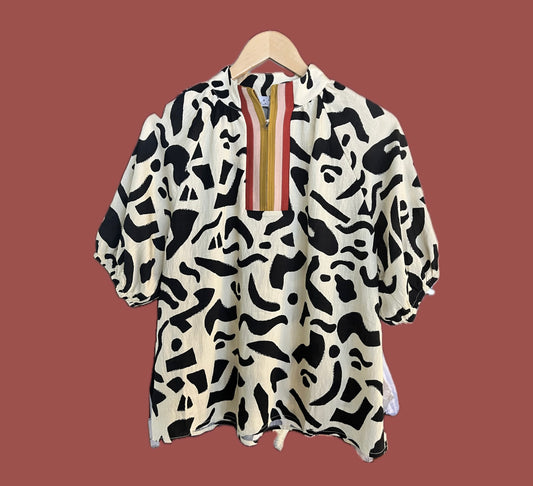 Short Sleeve Print Top