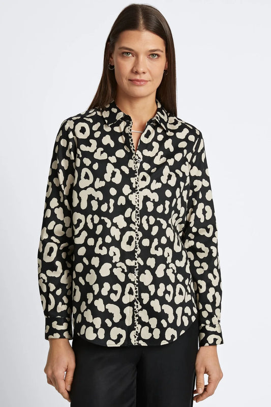 Charlie Long Sleeve Top-Large Cheetah