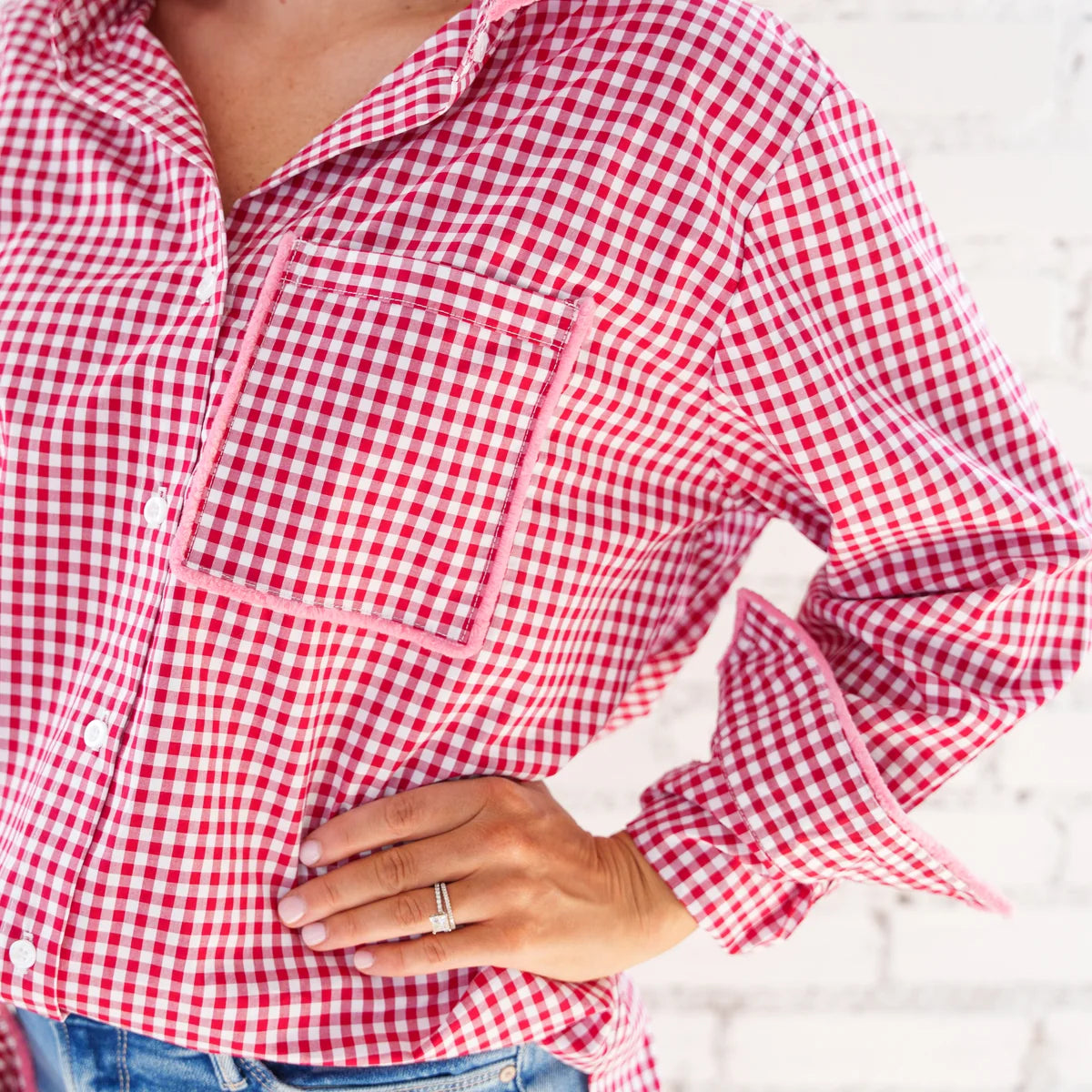 Fringe Lawn Top Red