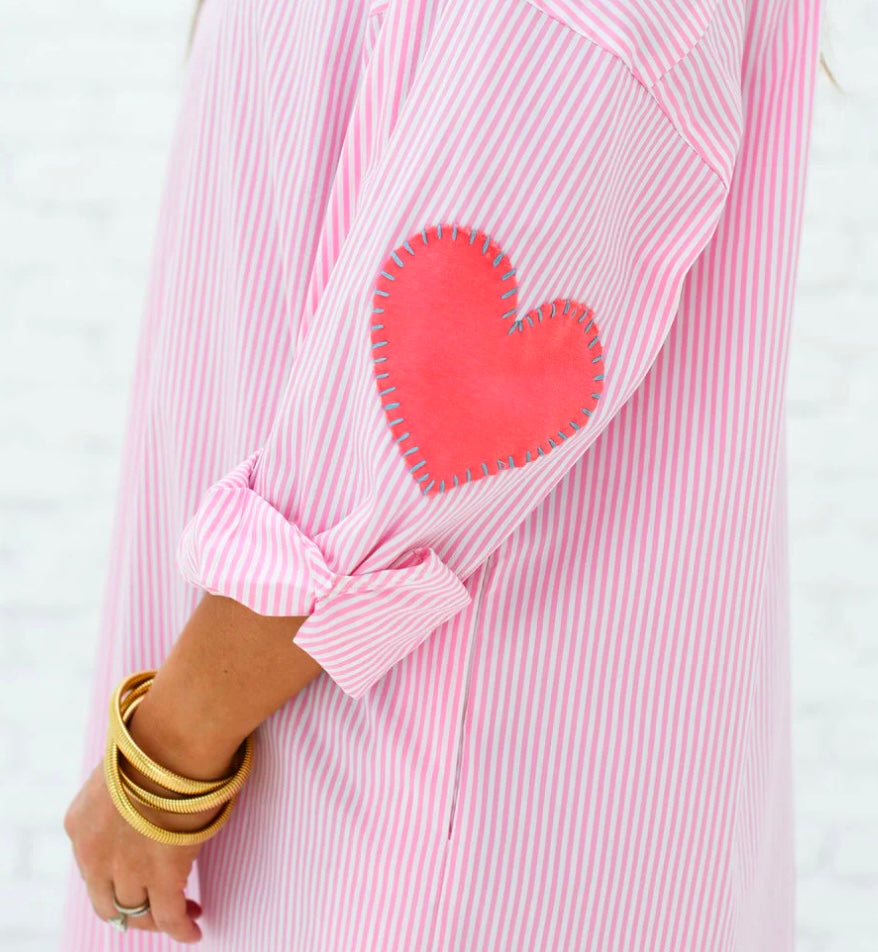 Preppy Dress Heart Elbow Top