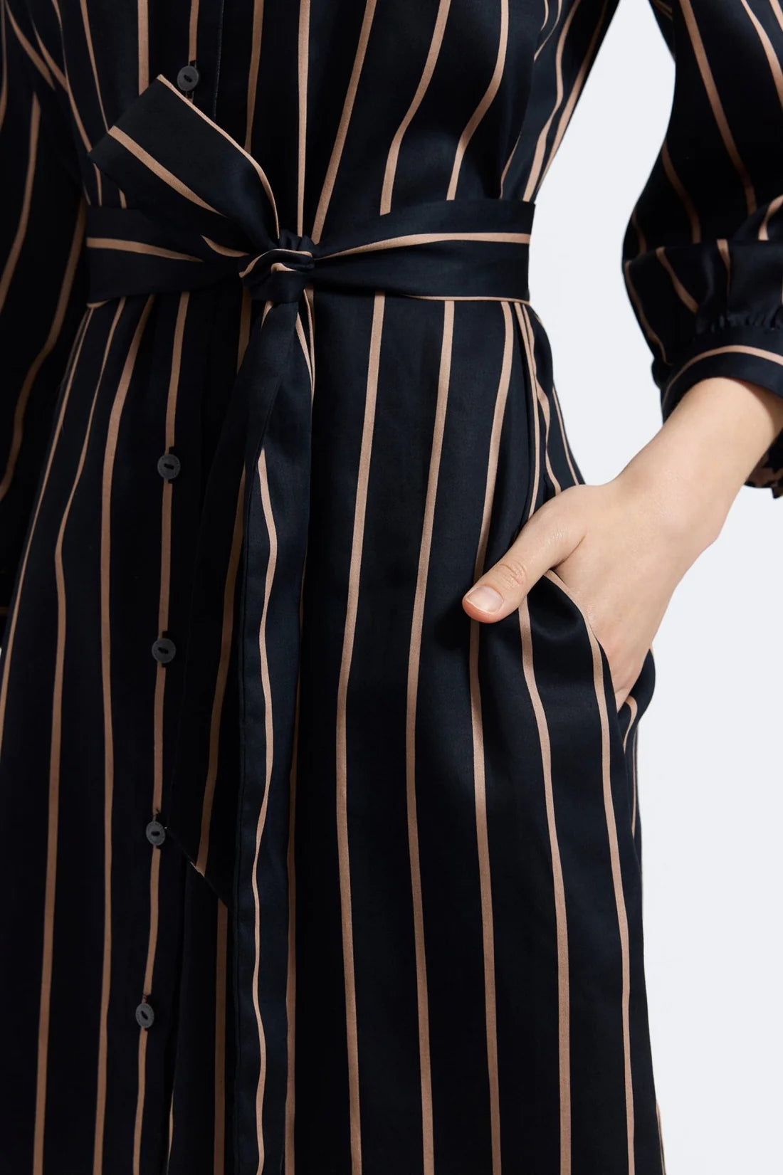 Esther Dress-Striped Houndstooth