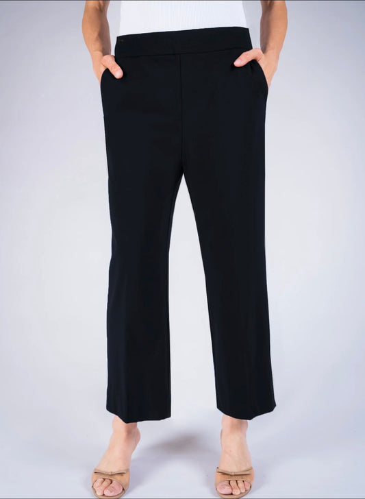 Kathryn 25” Athens Wide Crop Pant- Black