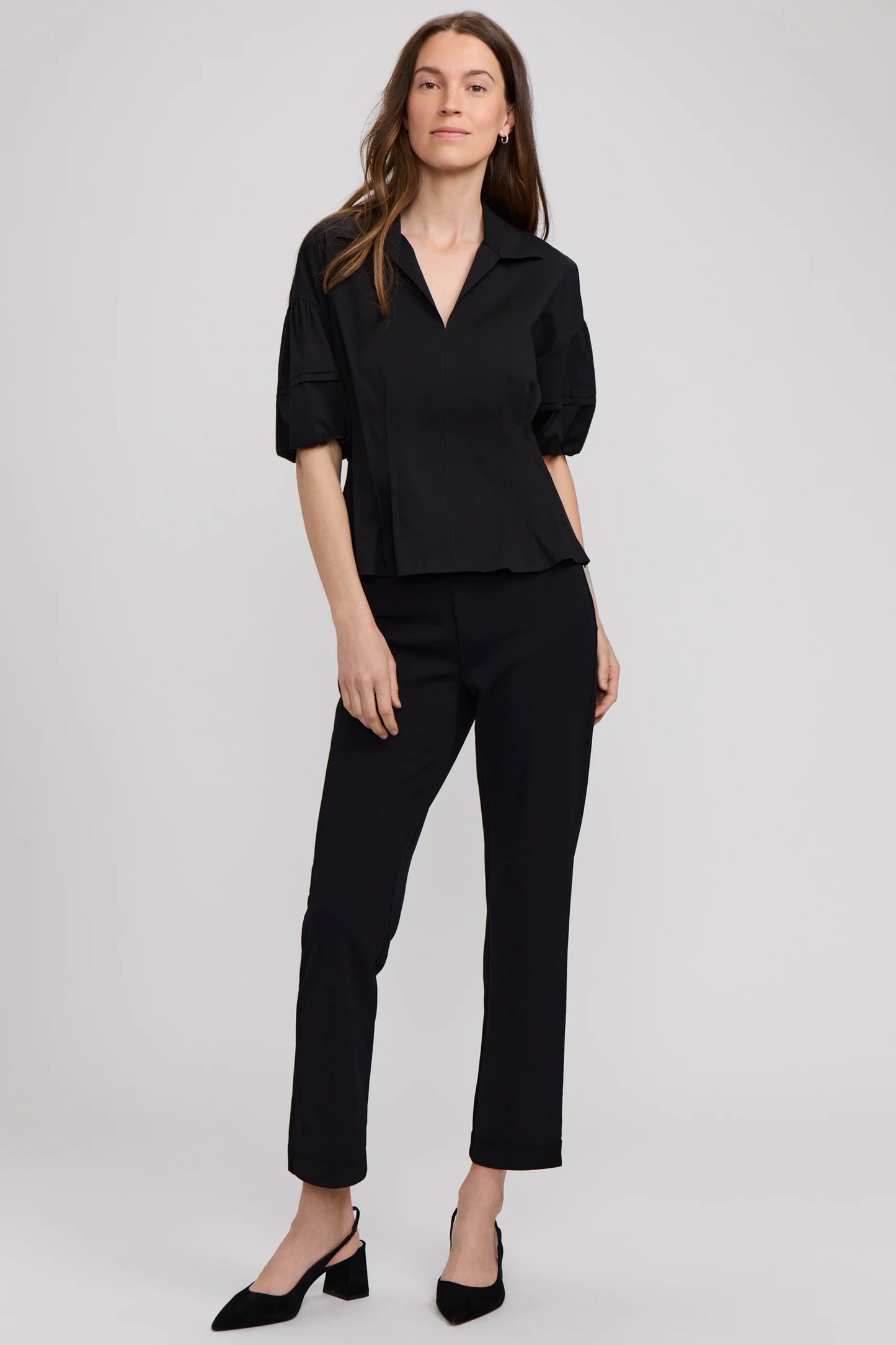 Black Lucia Elbow Sleeve Shirt