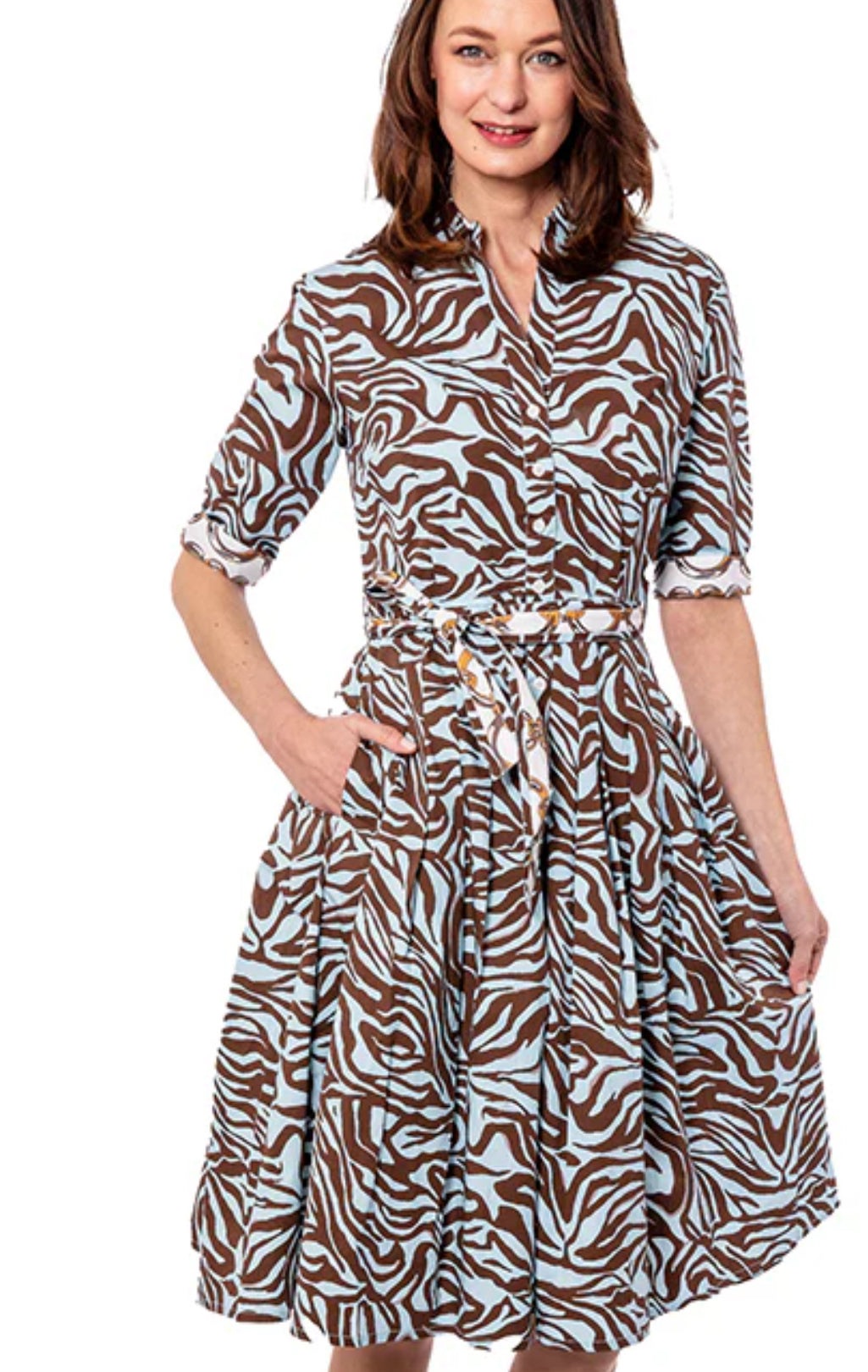 Mrs. Maisel Dress-Green Olive Print