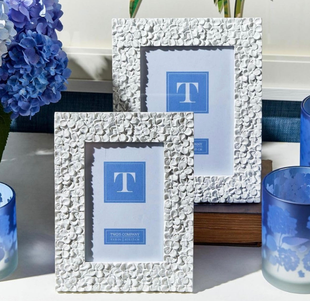 Hydrangea Picture Frame - White