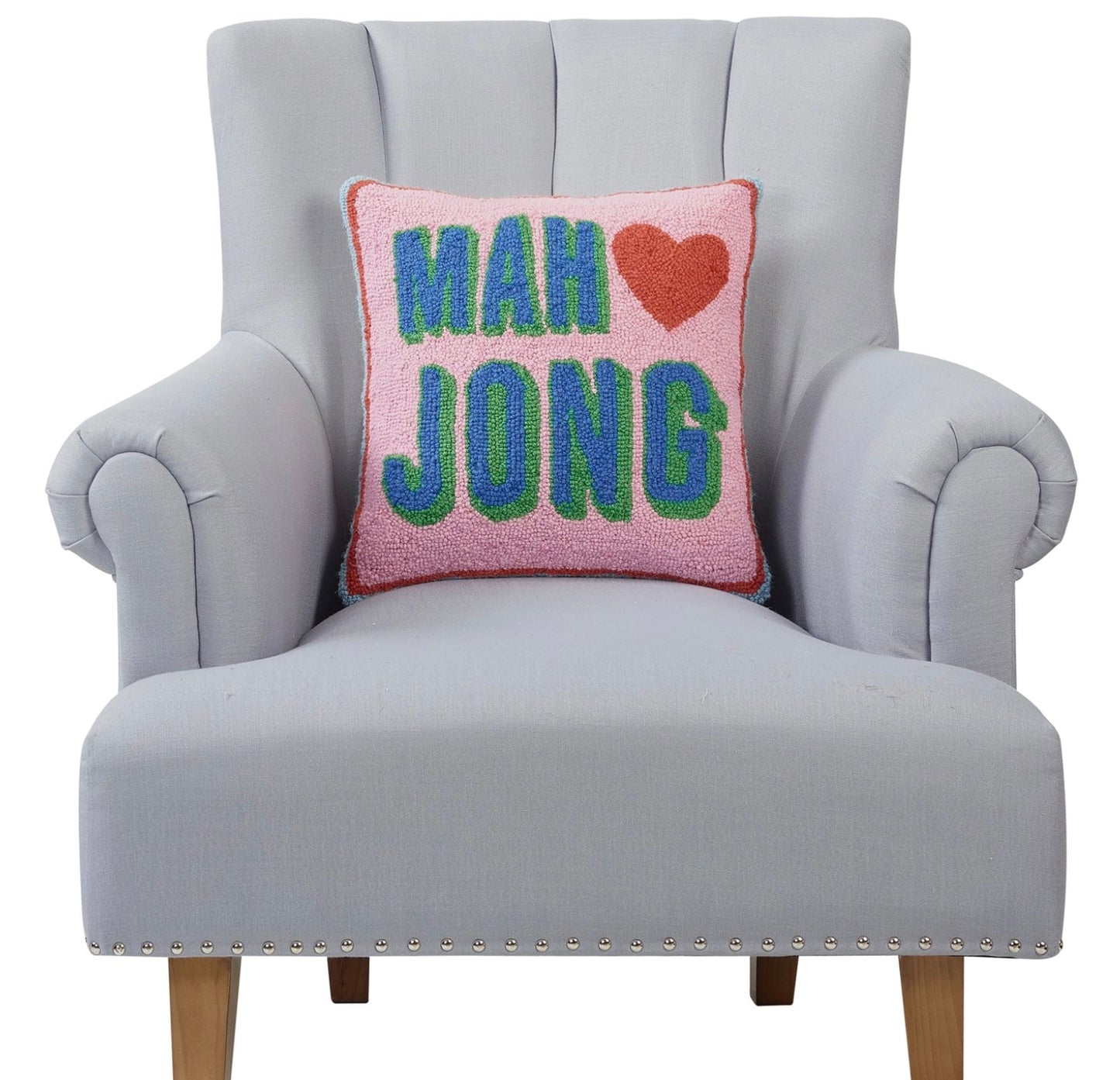 Mahjong Hooked Pillow