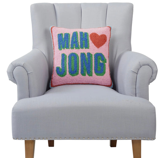 Mahjong Hooked Pillow