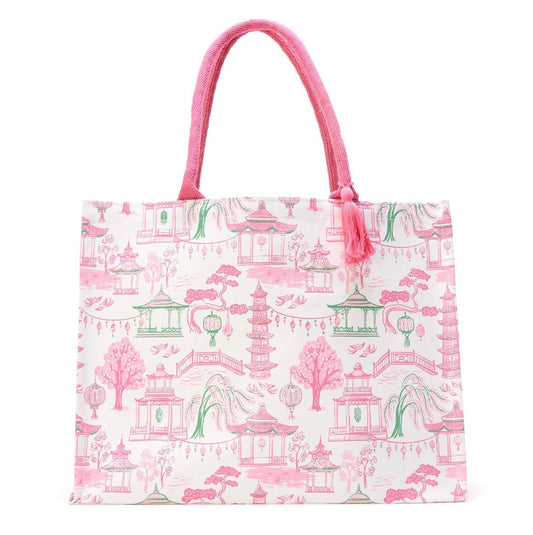 Mahjong Block Print Tote Bag