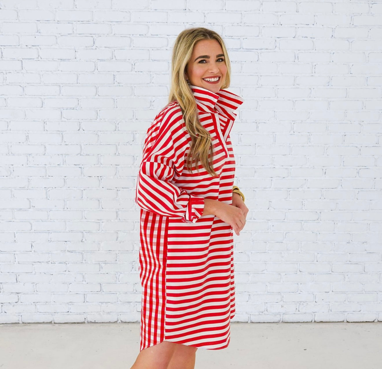 Preppy Dress-Stripe & Gingham-Red