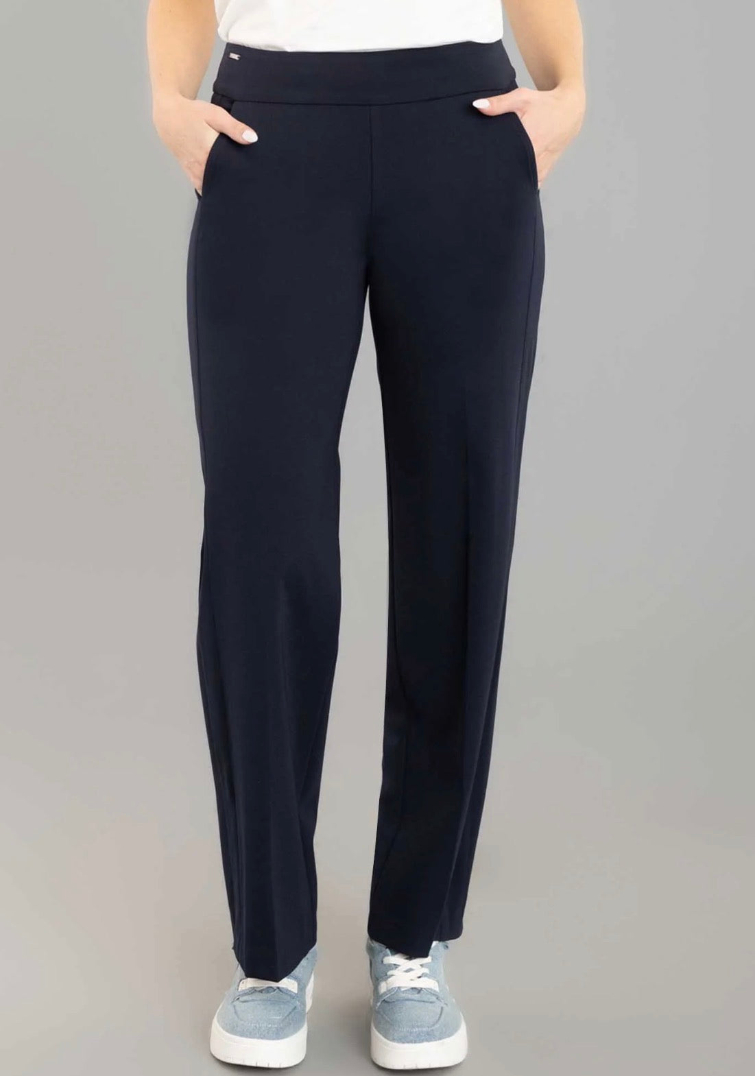 Kathryne 30” Wide Leg Pant with Pockets- Navy