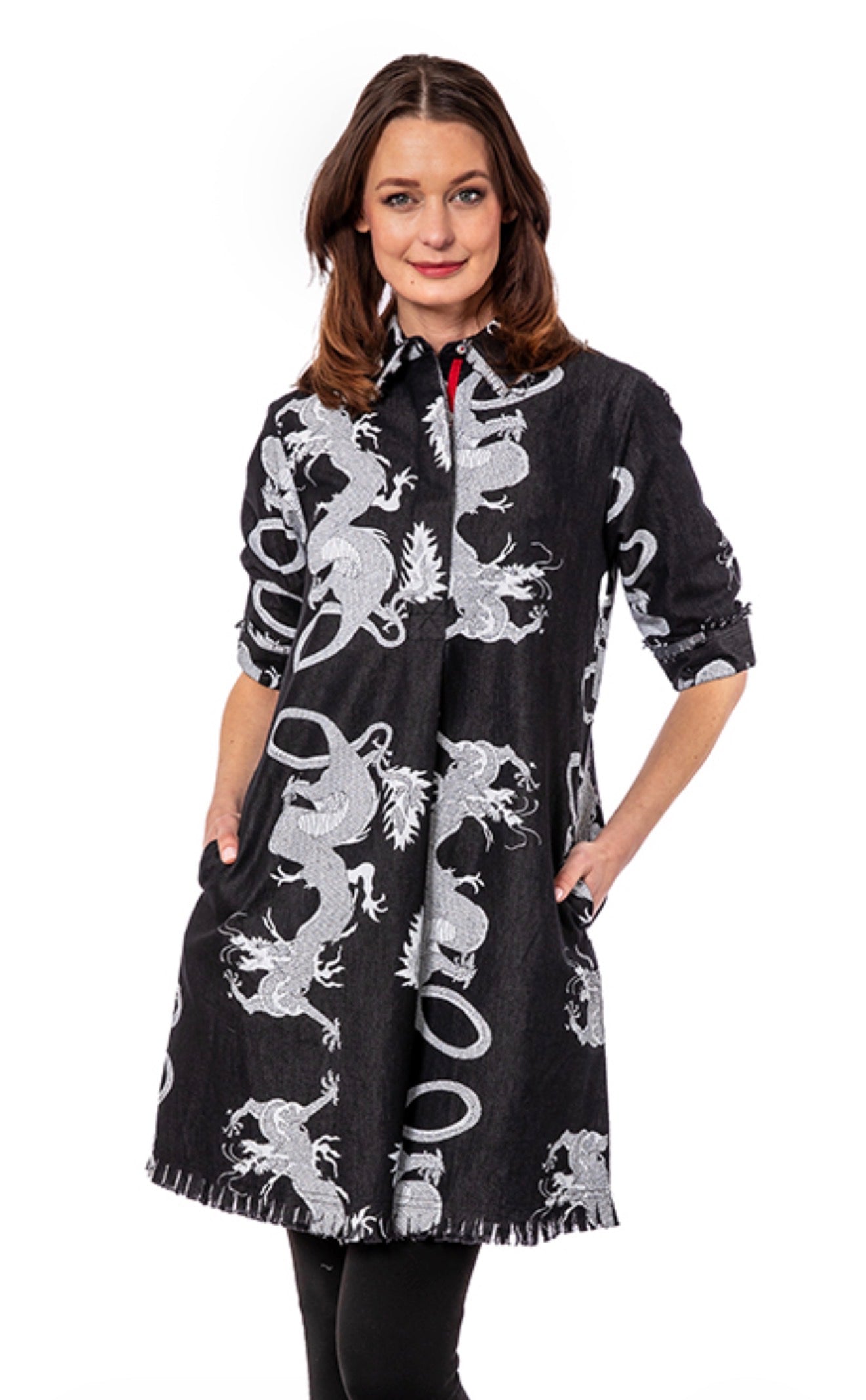 Chatham Black And White Dragon Dress