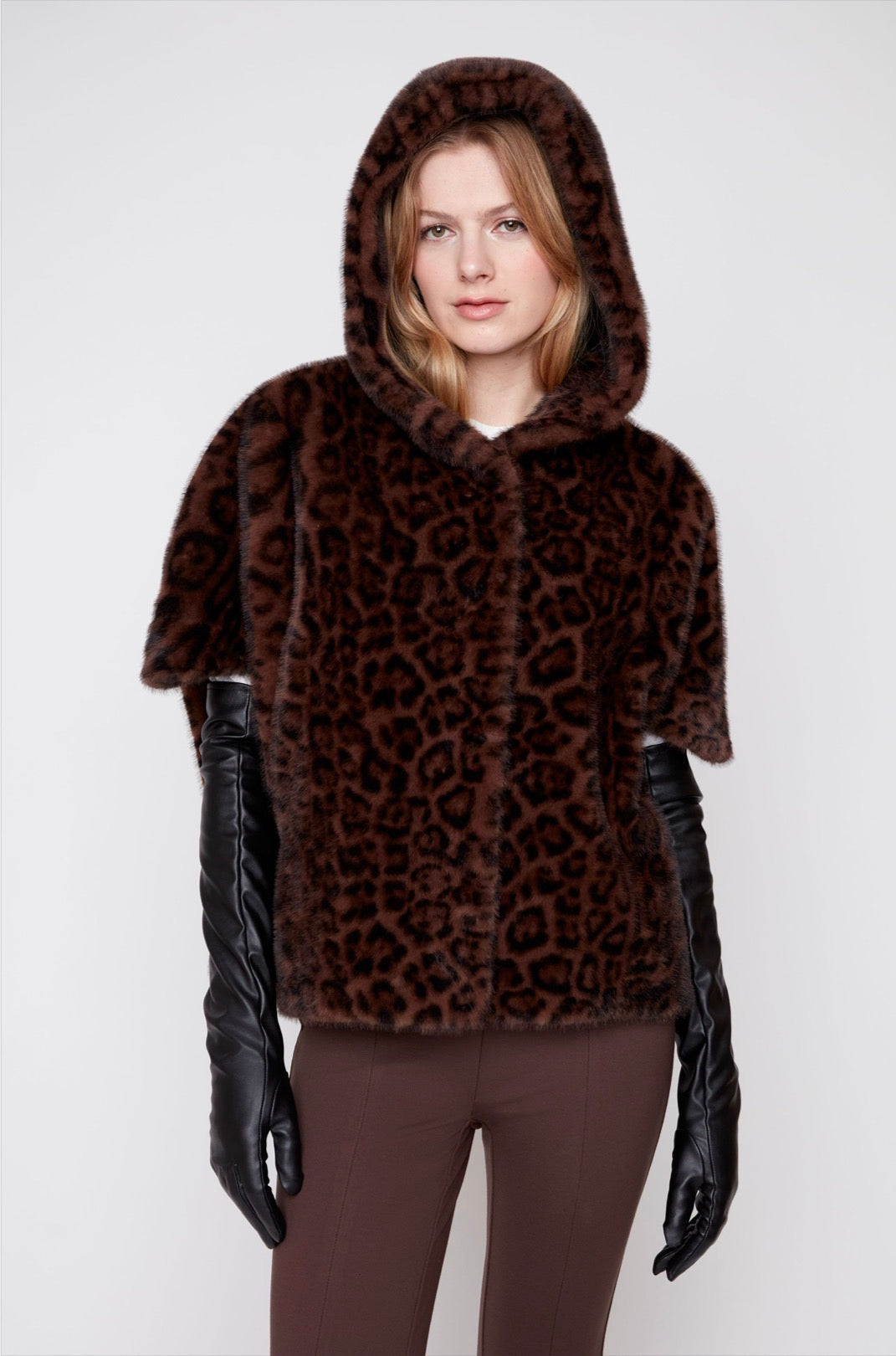Faux Leopard Poncho
