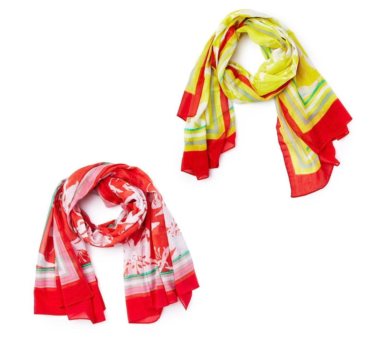 Scarf with Geometric Floral Design