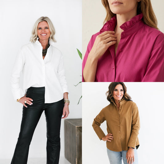 Long Sleeve Ruffle Collar Top