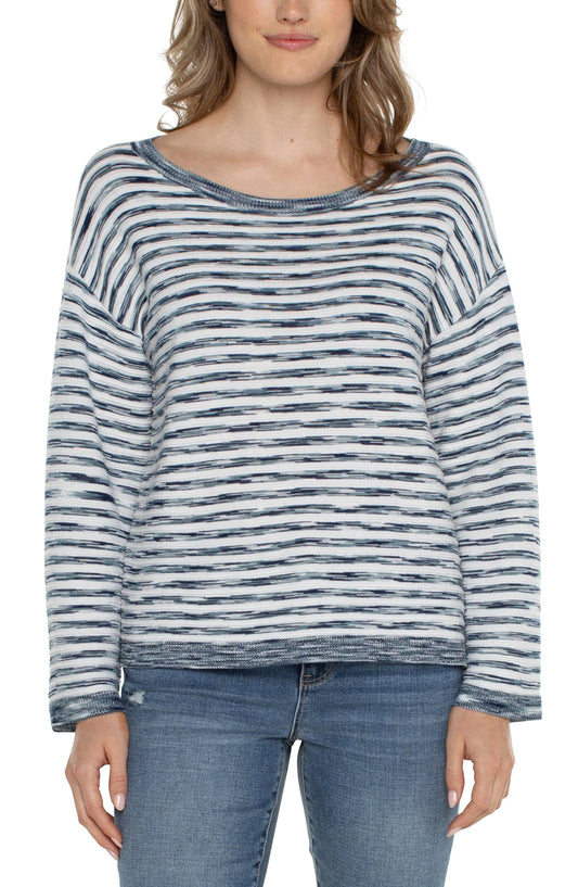 Boat Neck Sweater - Ocean Blue