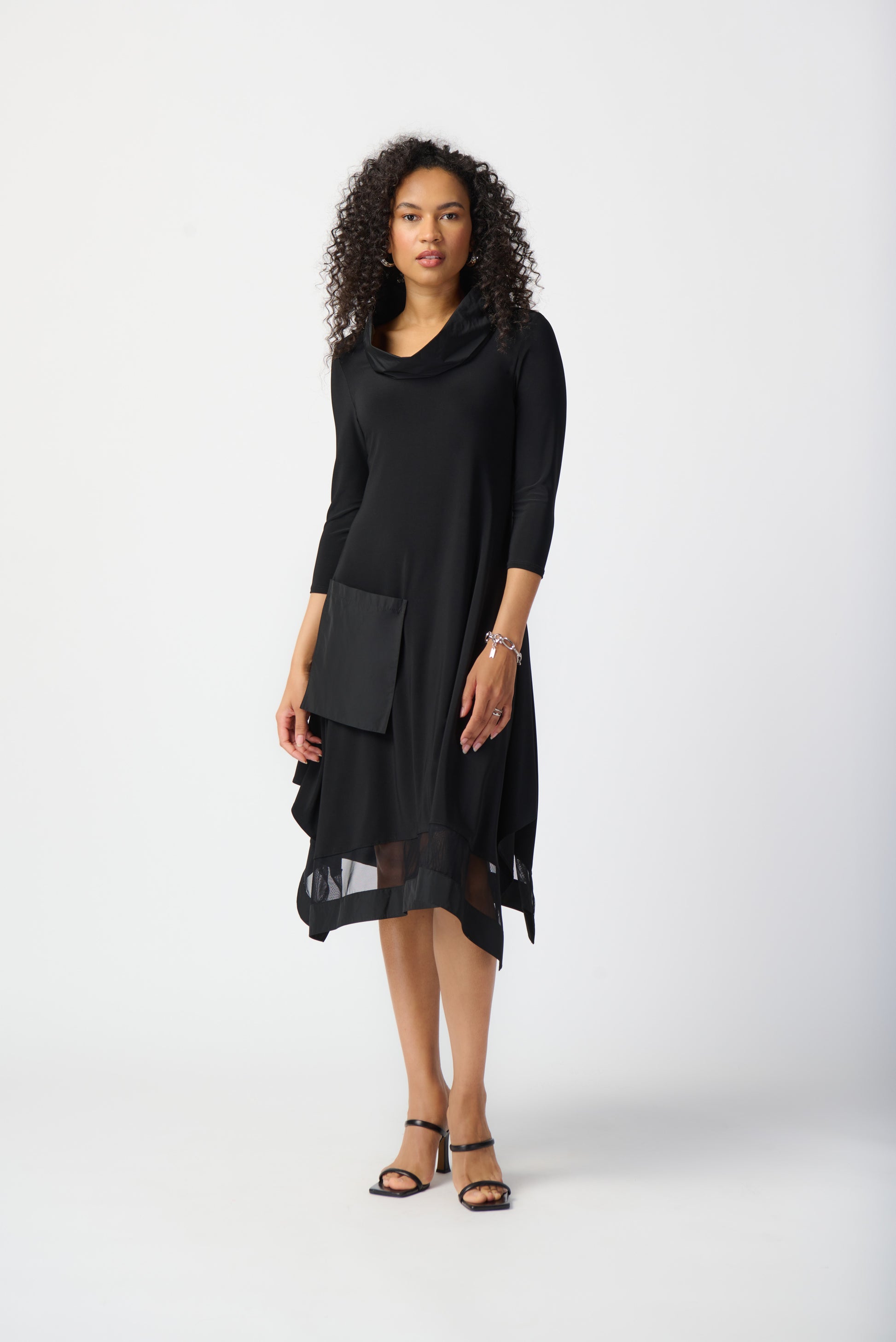 Joseph Ribkoff Funnel Neck Midi Dress, 10 / Black Joseph Ribkoff Funnel Neck Midi Dress, 10 / Black