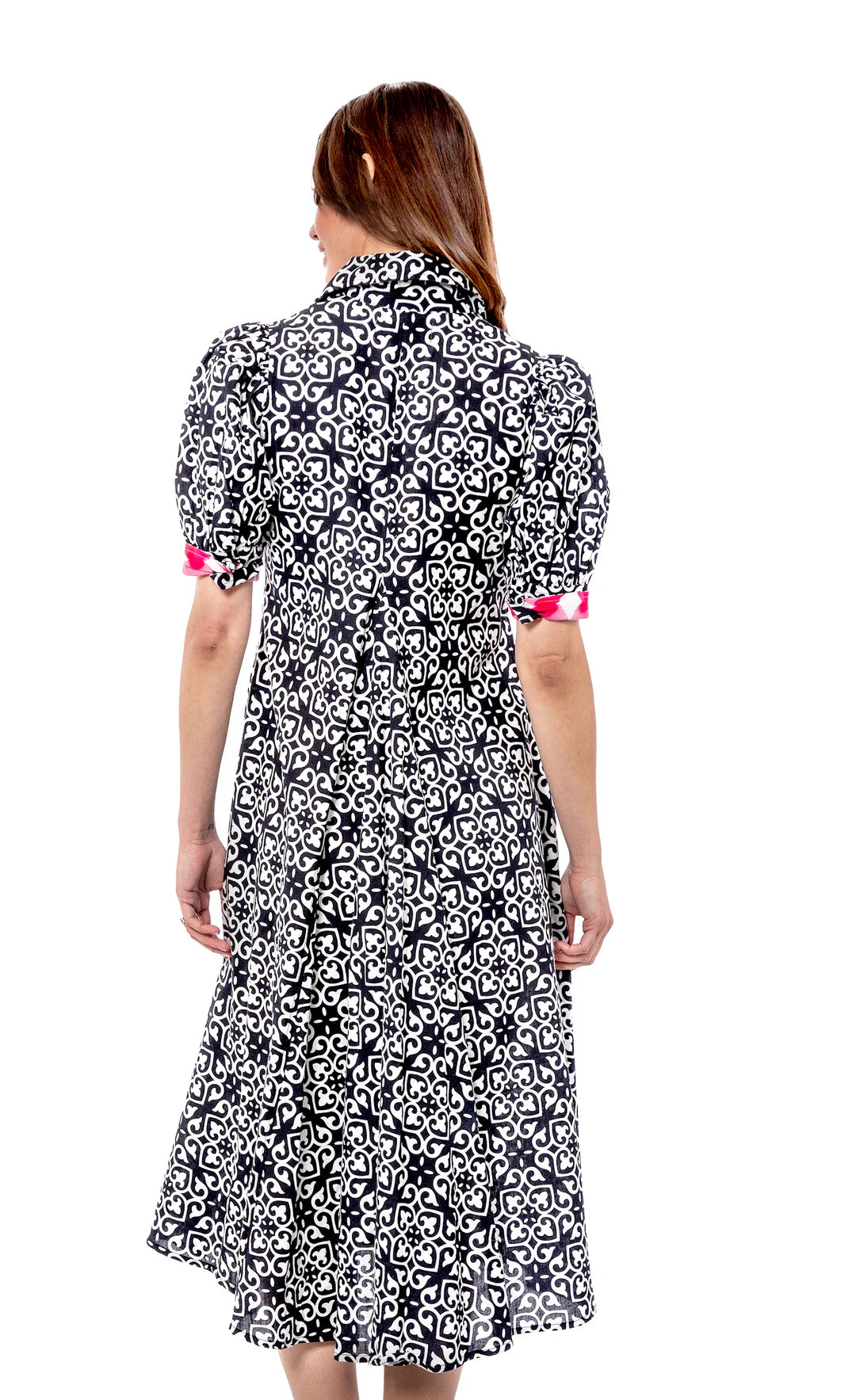 Montauk Black & White Geometric Print Dress
