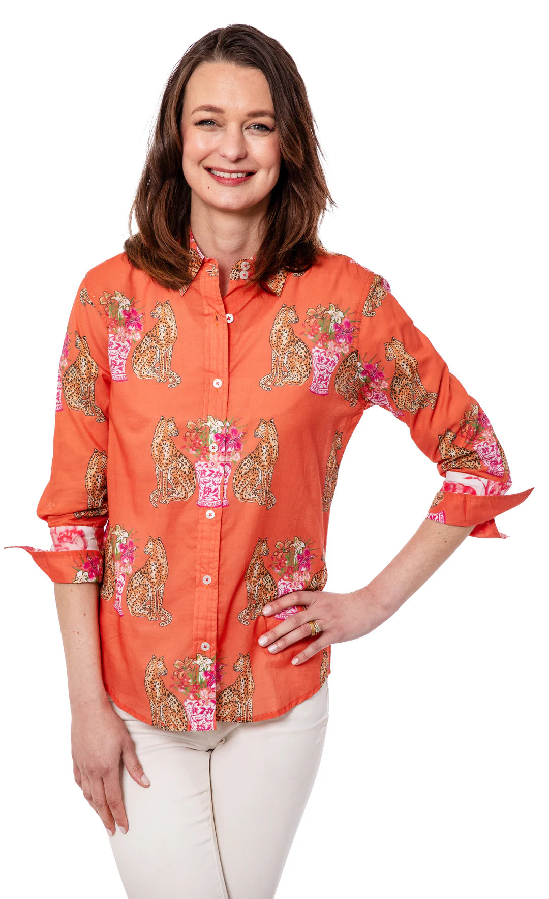 Rome 3/4 Shirt Orange with Cats