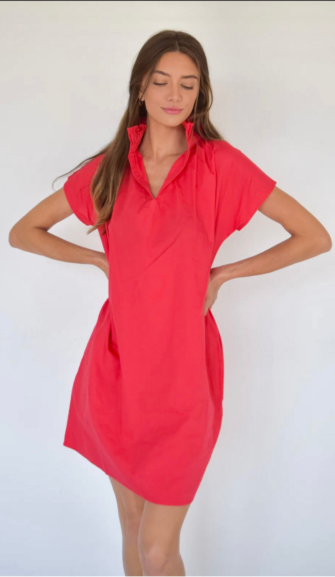 Vicki Short Sleeve Dress - Red